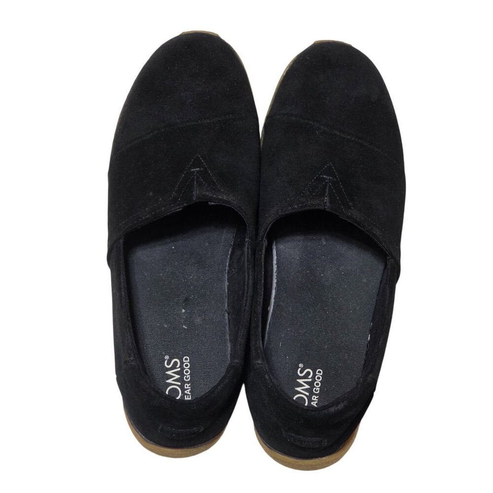 TOMS Women's Black Suede Slip-On Shoes With Gum Sole (SKU#3096) - Picture 2 of 12